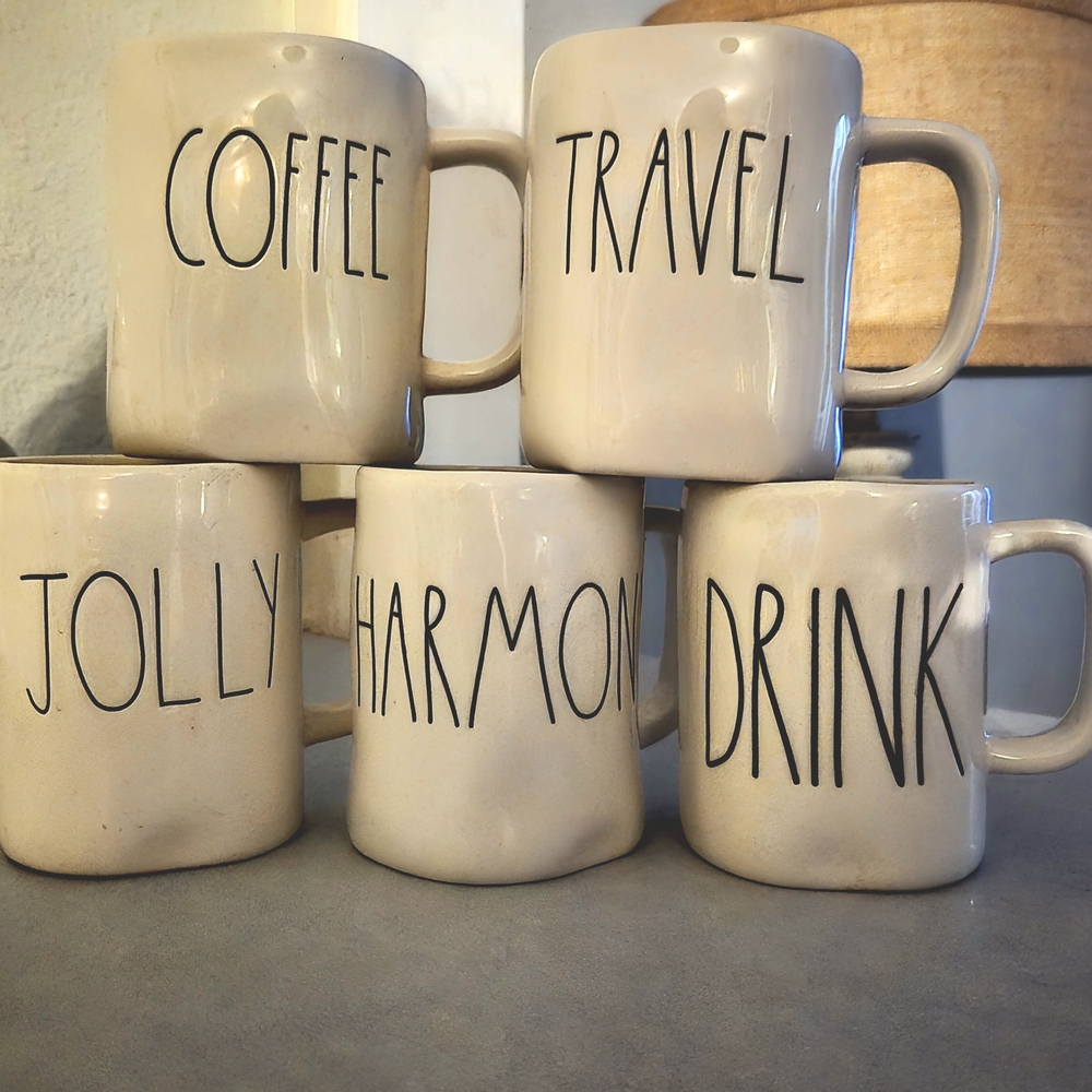 Rae Dunn Cream Mugs Set for Dining